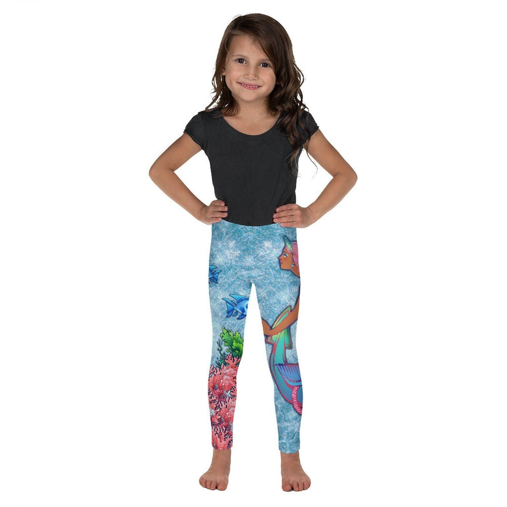 Darker Skin Mermaid Kid's Leggings