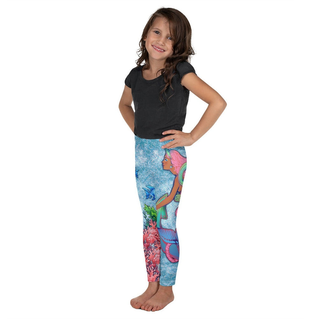 Darker Skin Mermaid Kid's Leggings