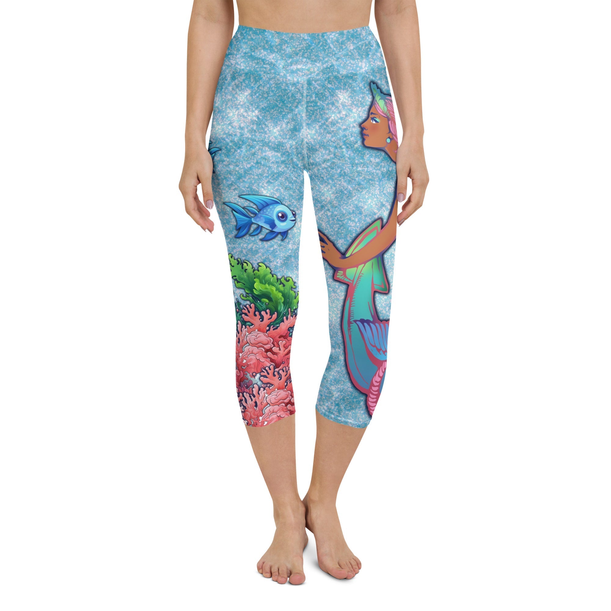 Darker Skin Mermaid Yoga Capris