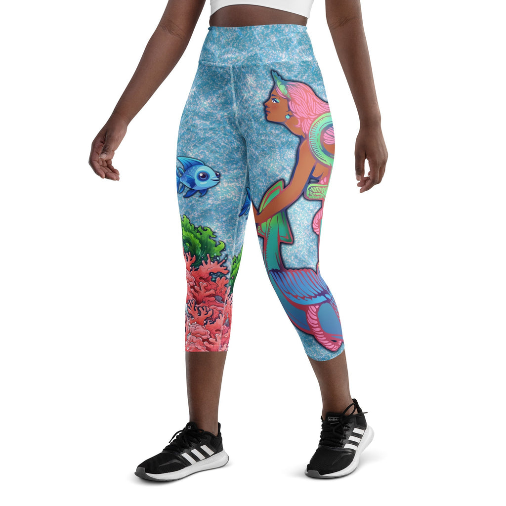 Darker Skin Mermaid Yoga Capris