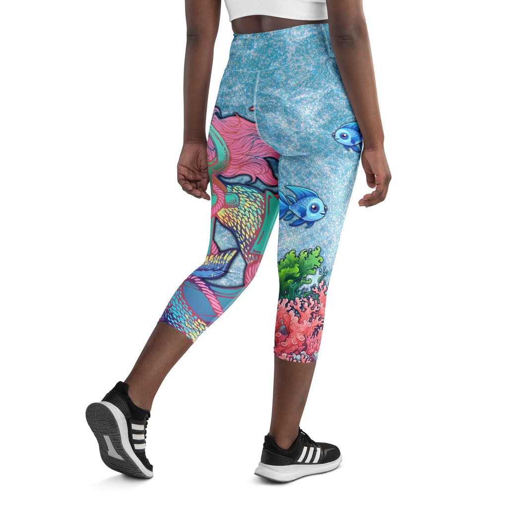Darker Skin Mermaid Yoga Capris