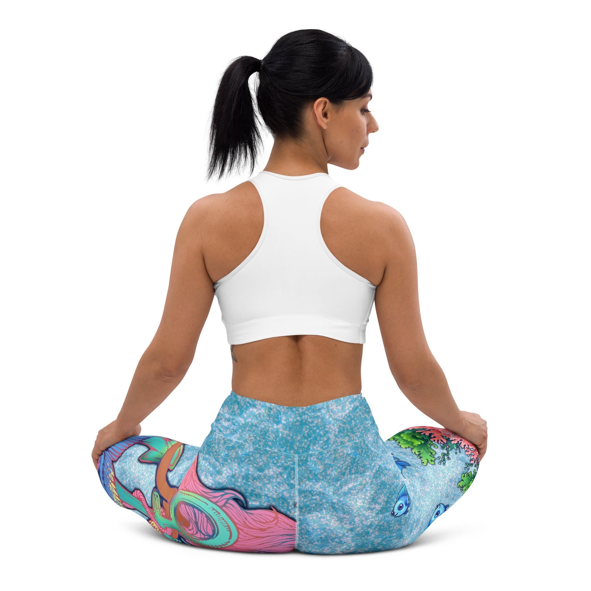 Darker Skin Mermaid Yoga Leggings