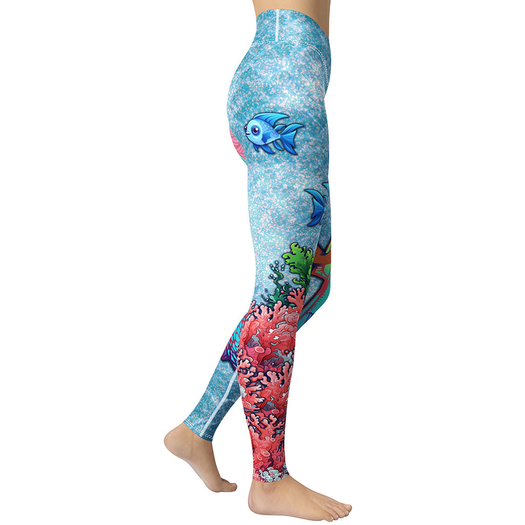 Darker Skin Mermaid Yoga Leggings