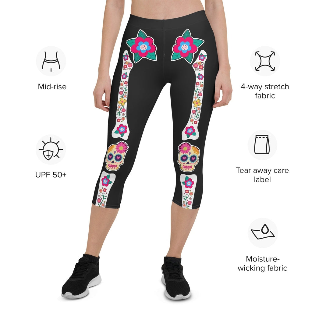 Day of the Dead Bones Capris