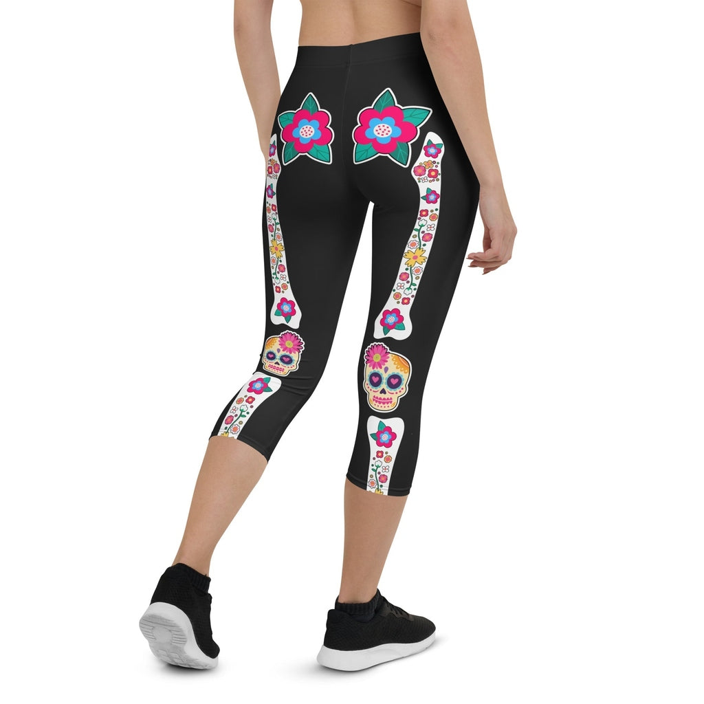 Day of the Dead Bones Capris