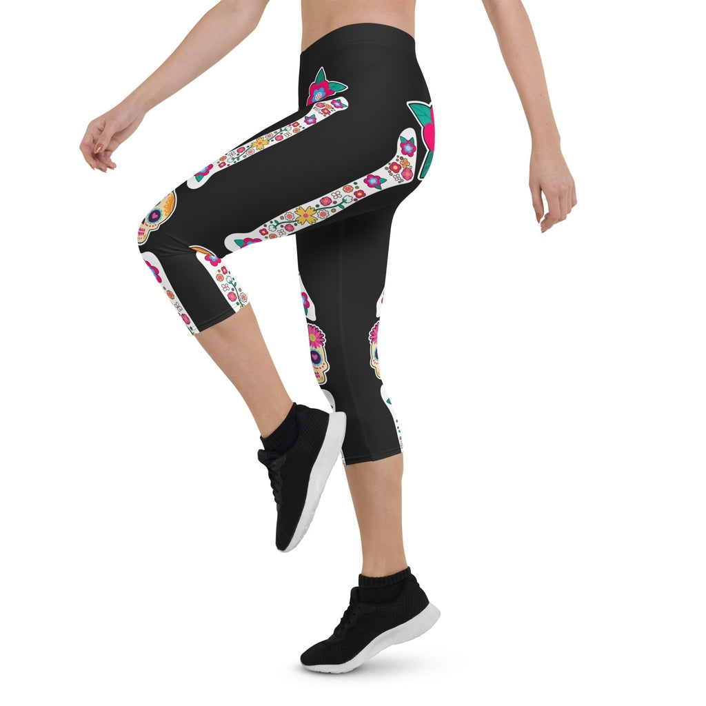 Day of the Dead Bones Capris
