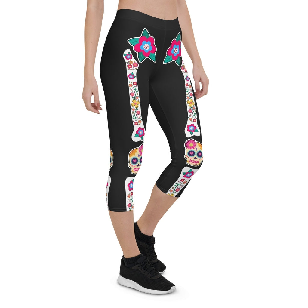 Day of the Dead Bones Capris