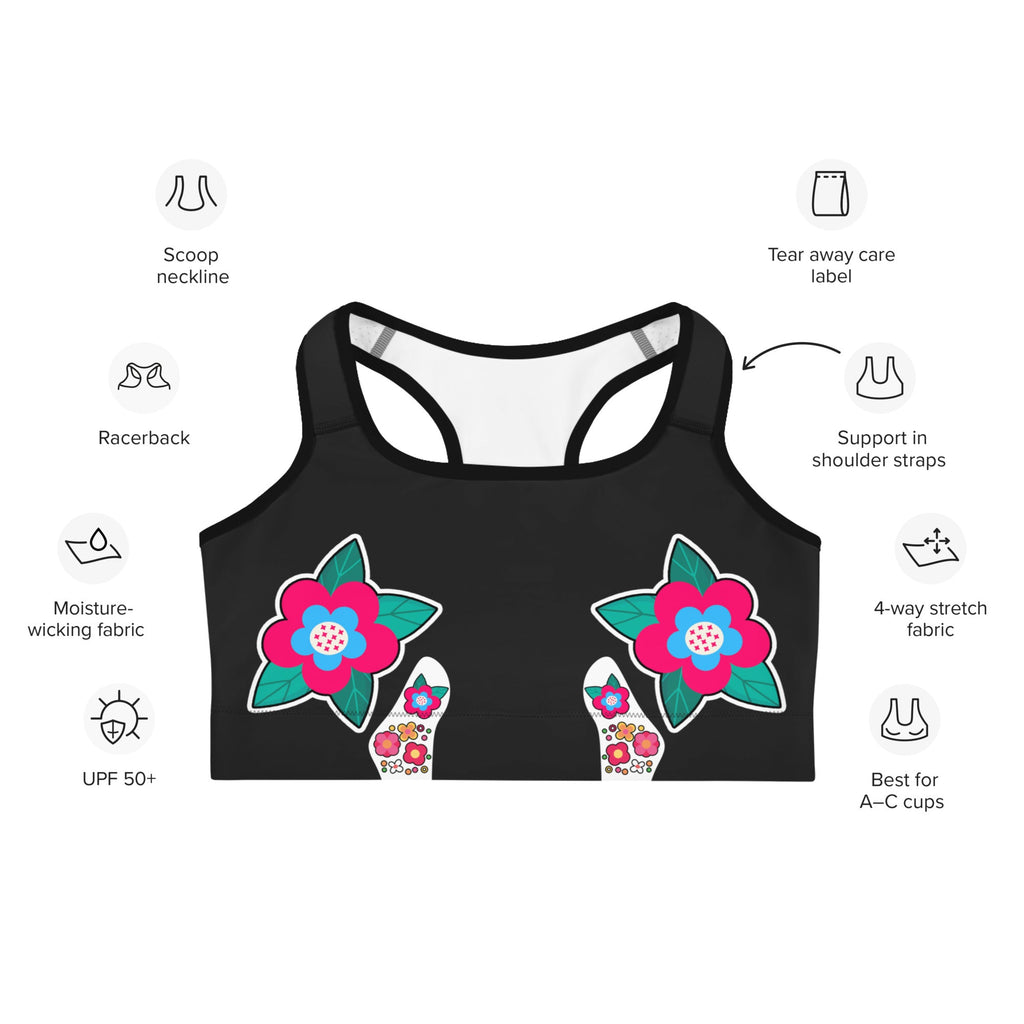 Day of the Dead Bones Sports Bra