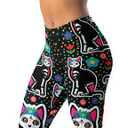 Day of the Dead Cat Print Leggings