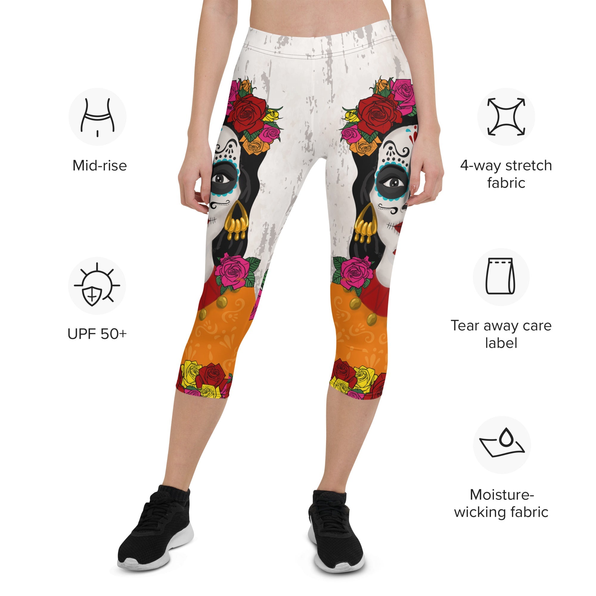 Day of the Dead Print Capris