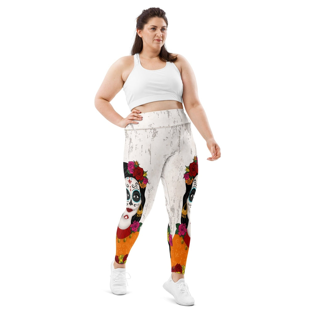 Day of the Dead Print Plus Size Leggings