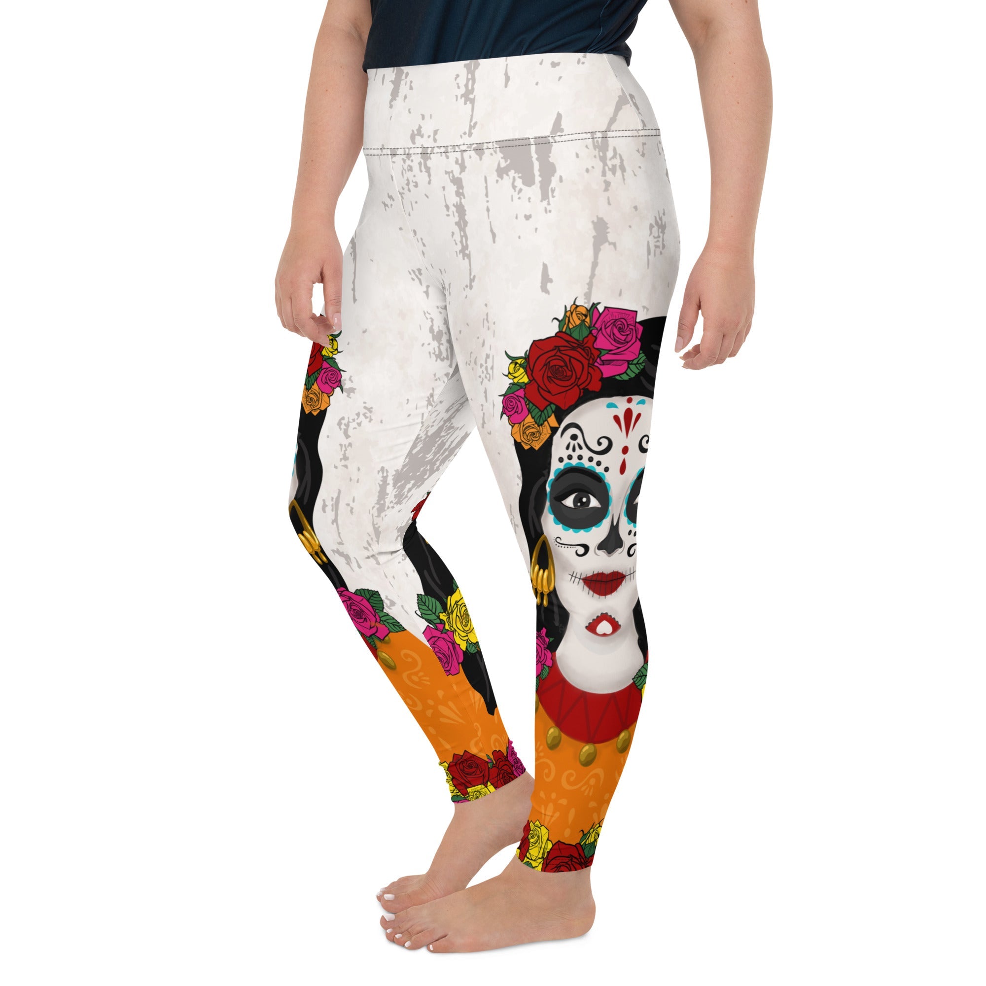 Day of the Dead Print Plus Size Leggings