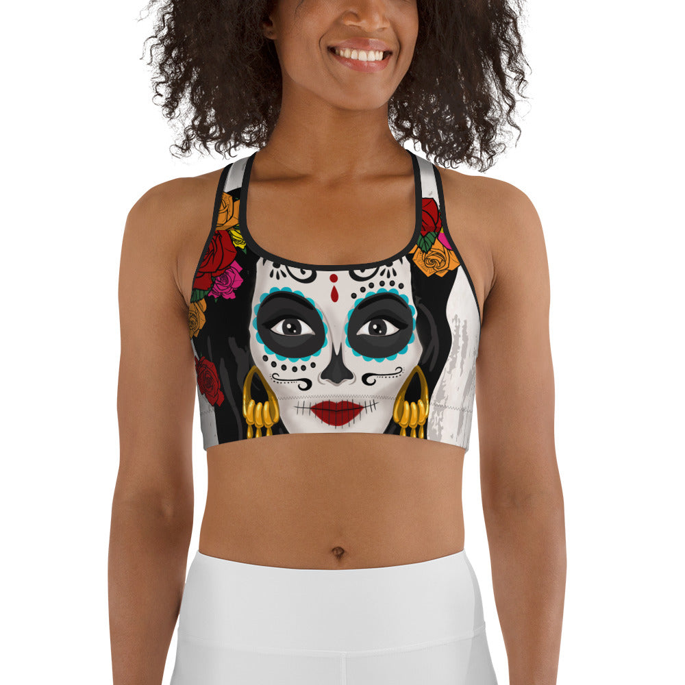 Day of the Dead Print Sports Bra