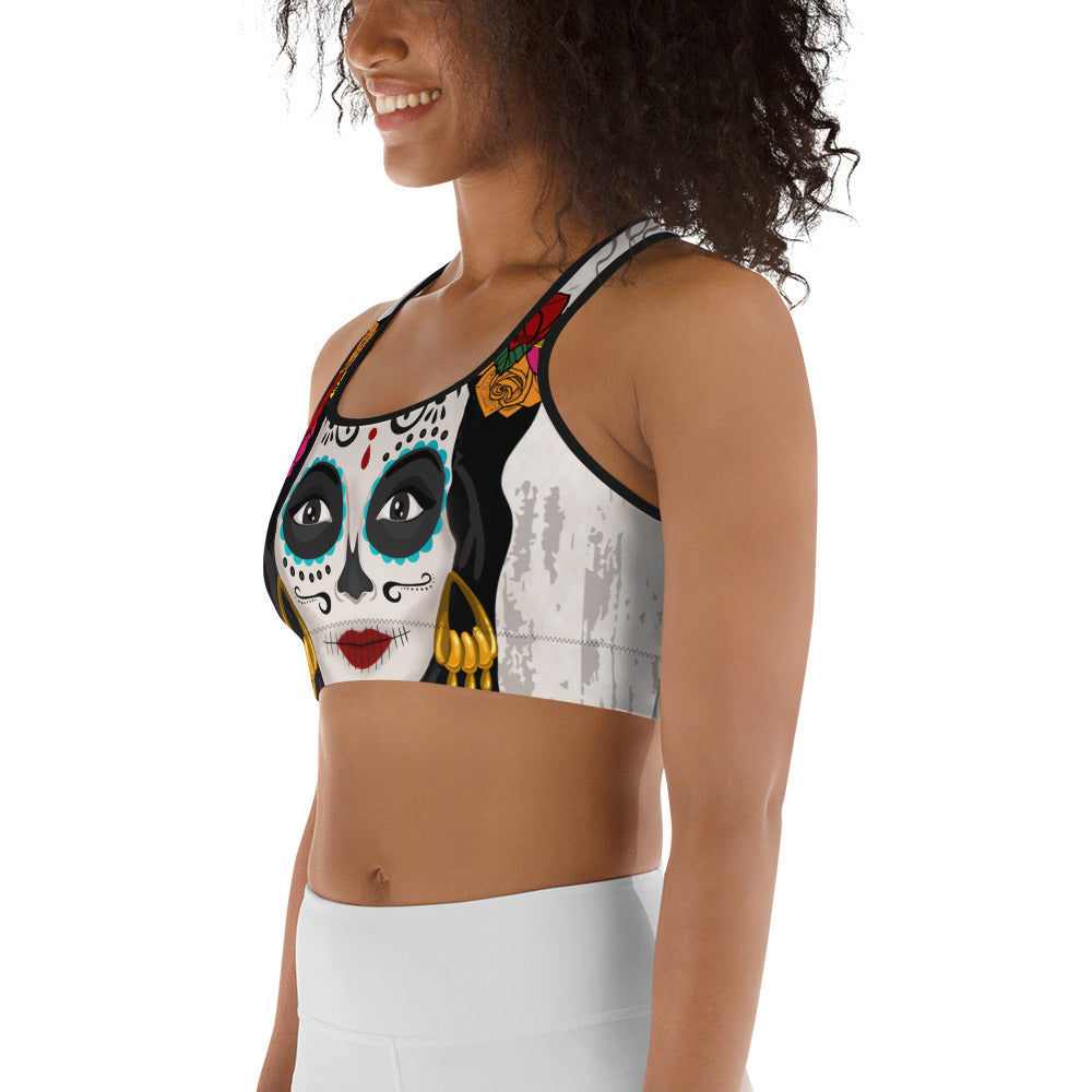 Day of the Dead Print Sports Bra