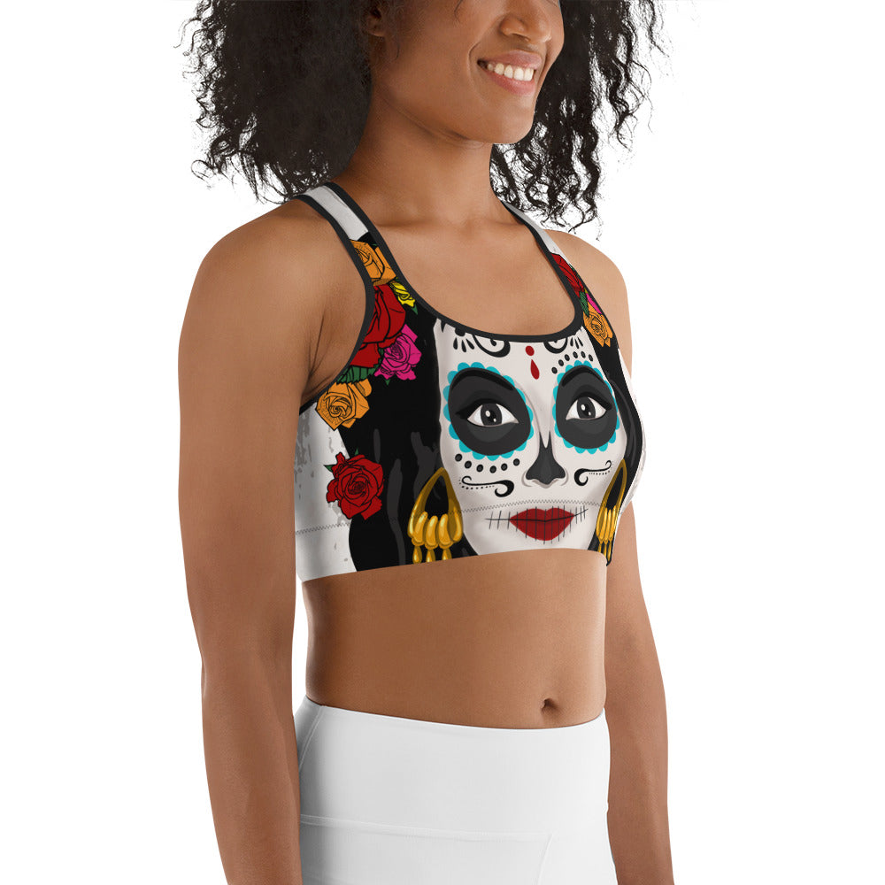 Day of the Dead Print Sports Bra