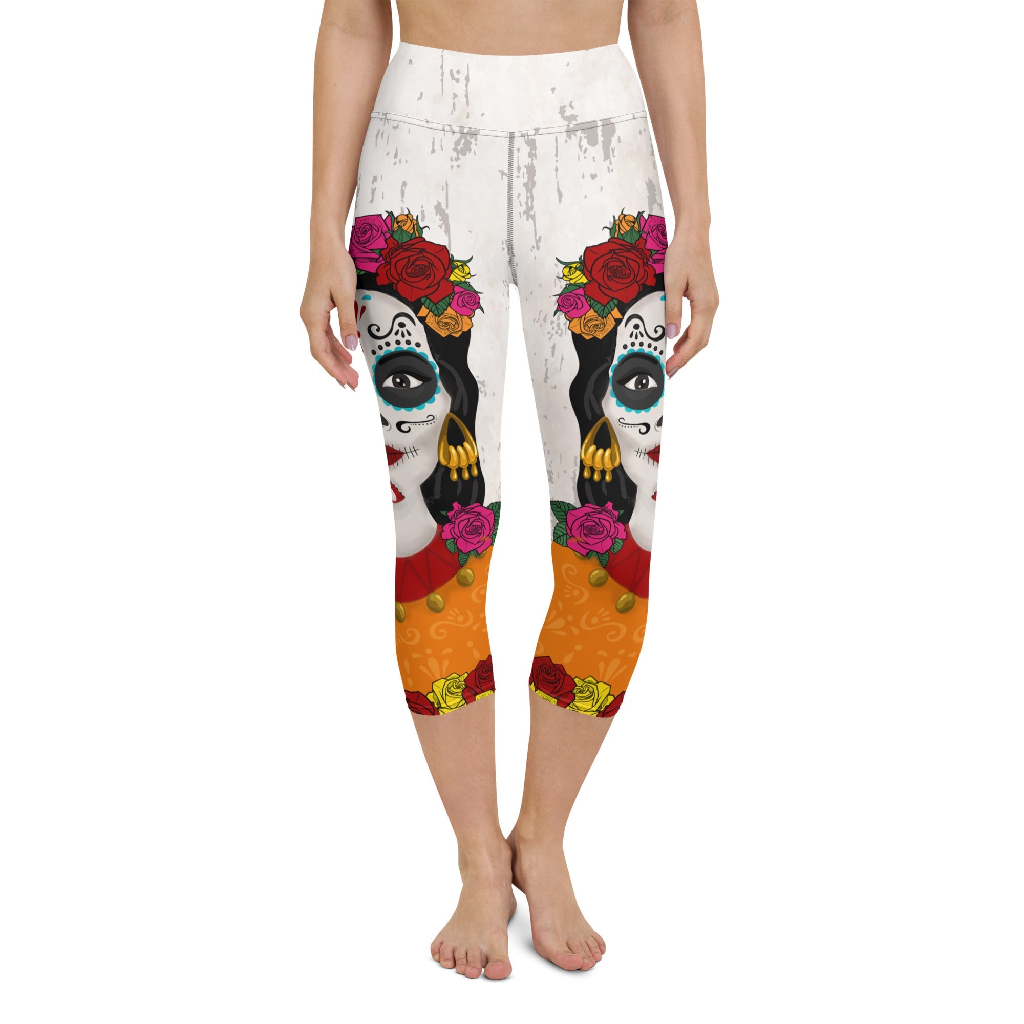 Day of the Dead Print Yoga Capris