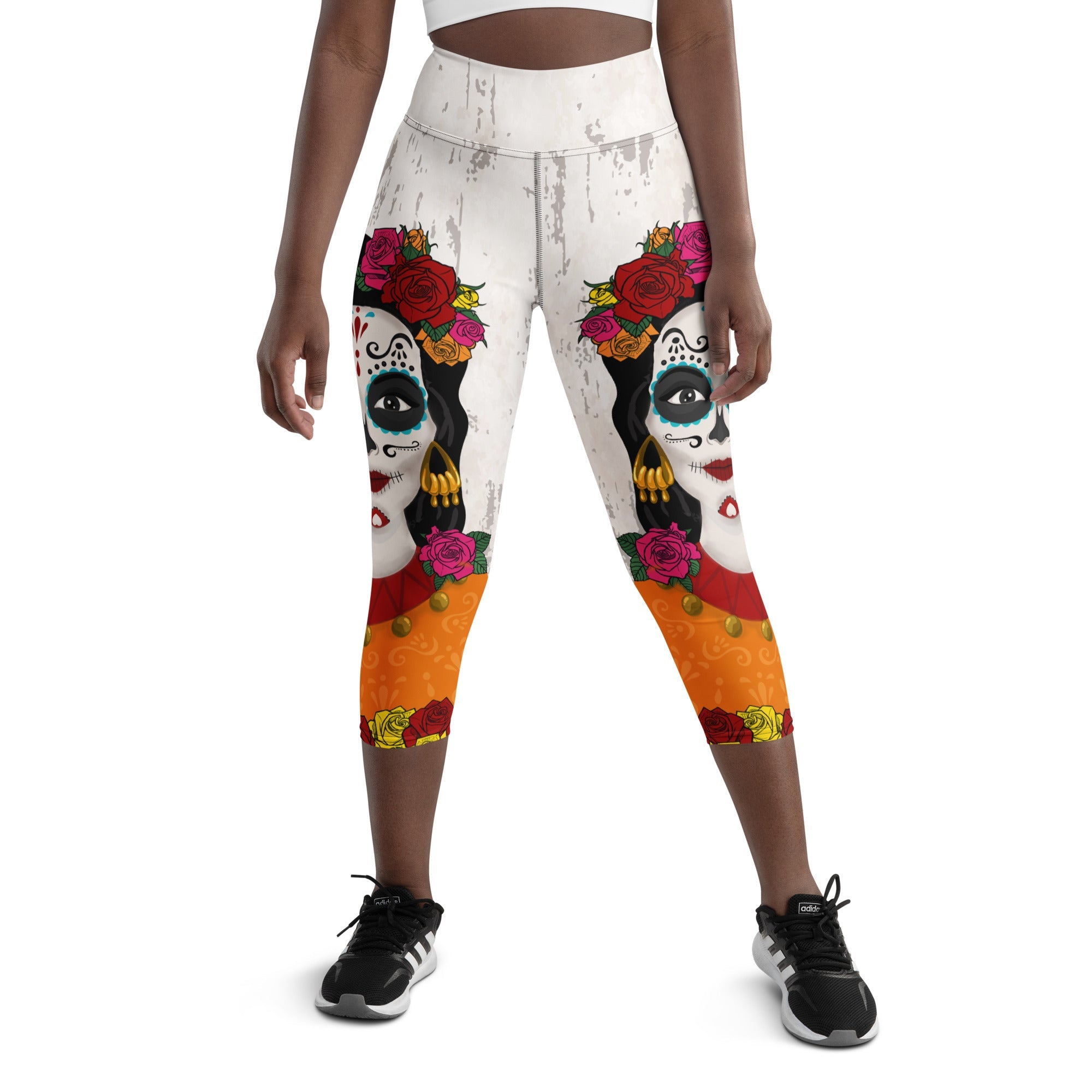 Day of the Dead Print Yoga Capris