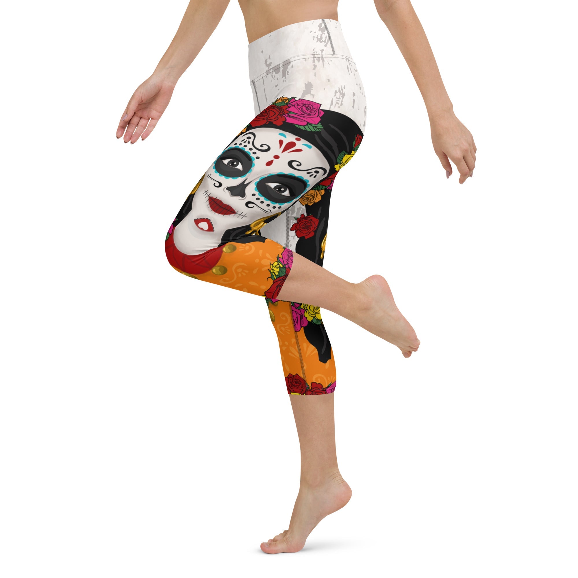 Day of the Dead Print Yoga Capris