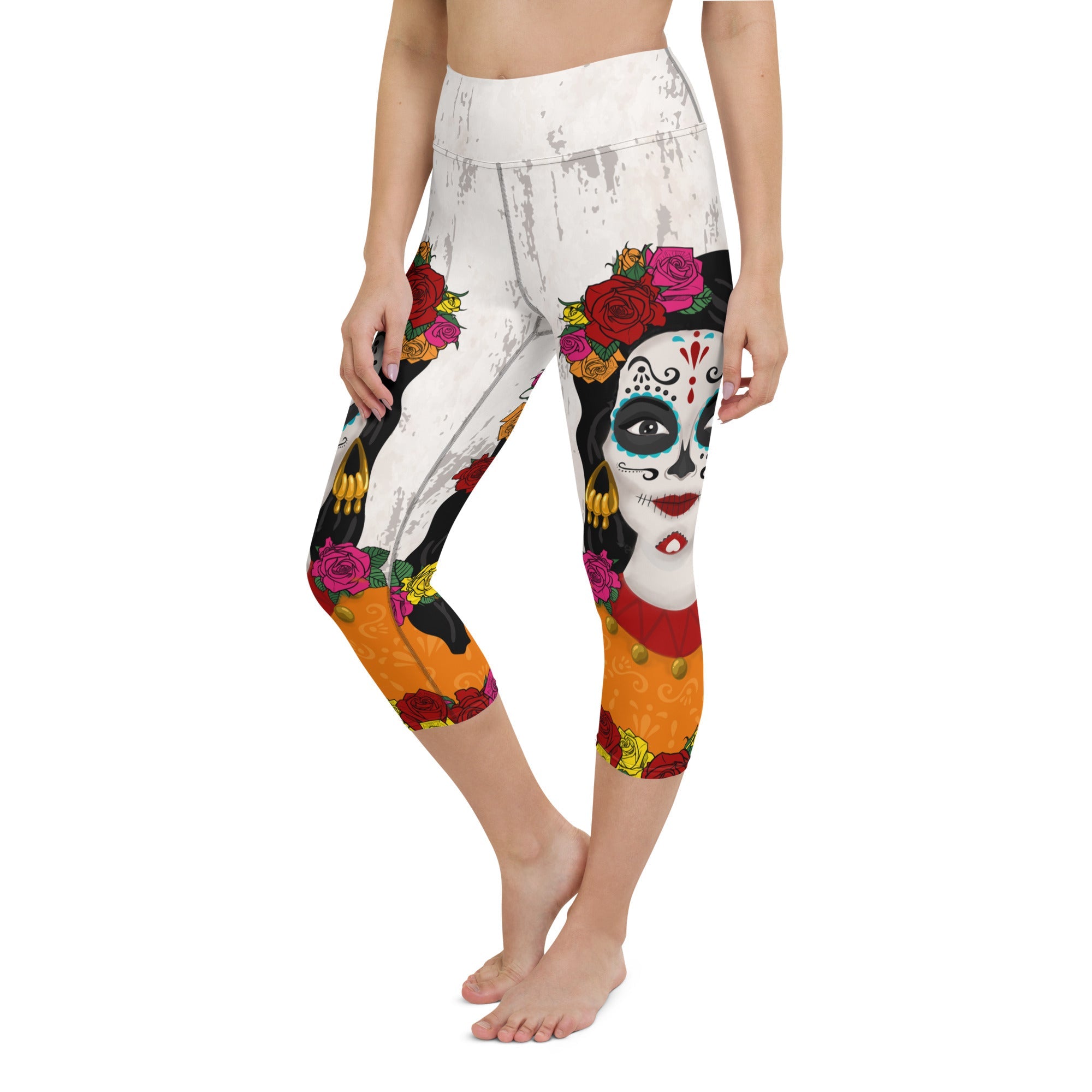 Day of the Dead Print Yoga Capris