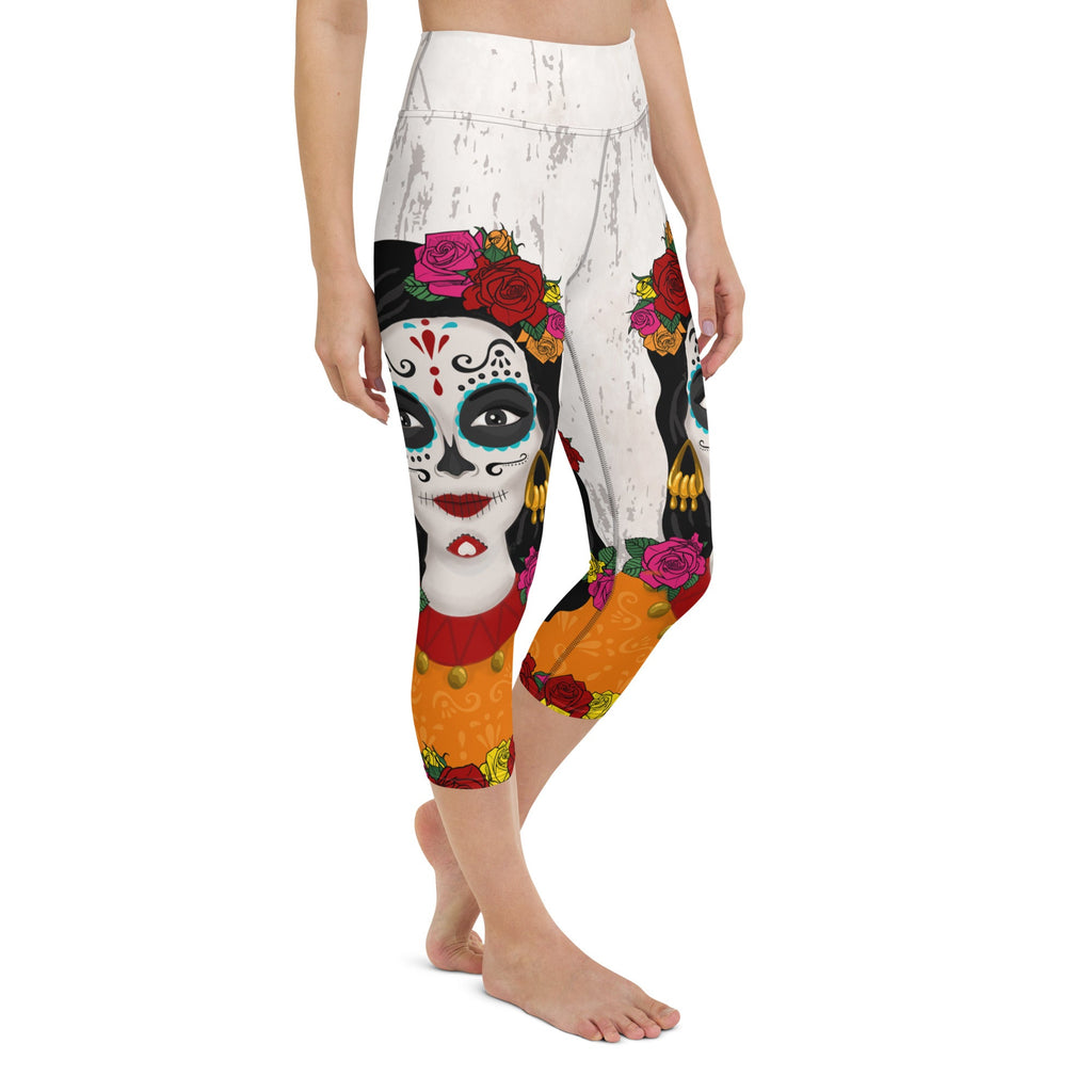 Day of the Dead Print Yoga Capris