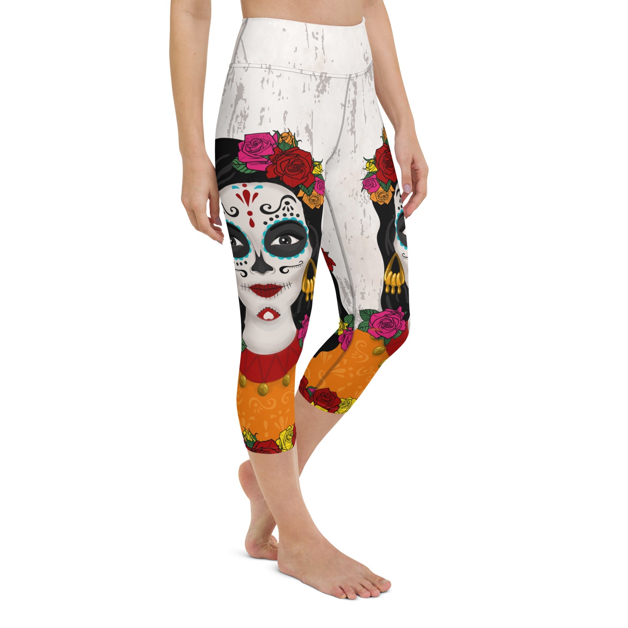 Day of the Dead Print Yoga Capris