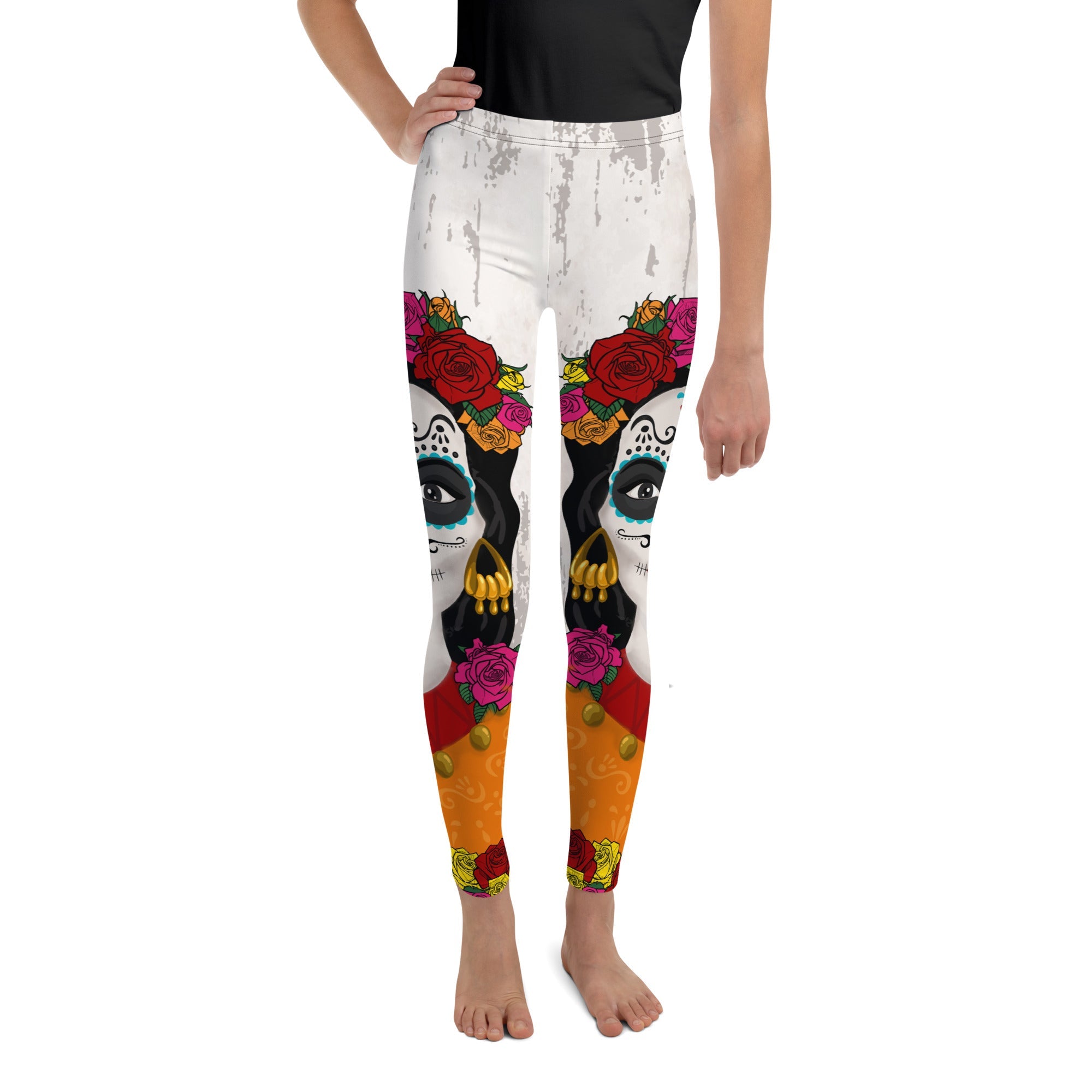 Day of the Dead Print Youth Leggings