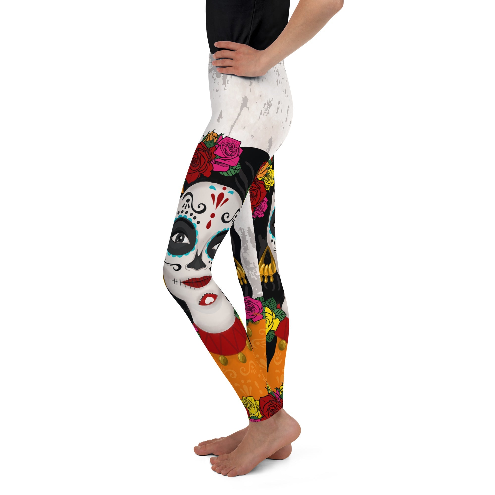 Day of the Dead Print Youth Leggings