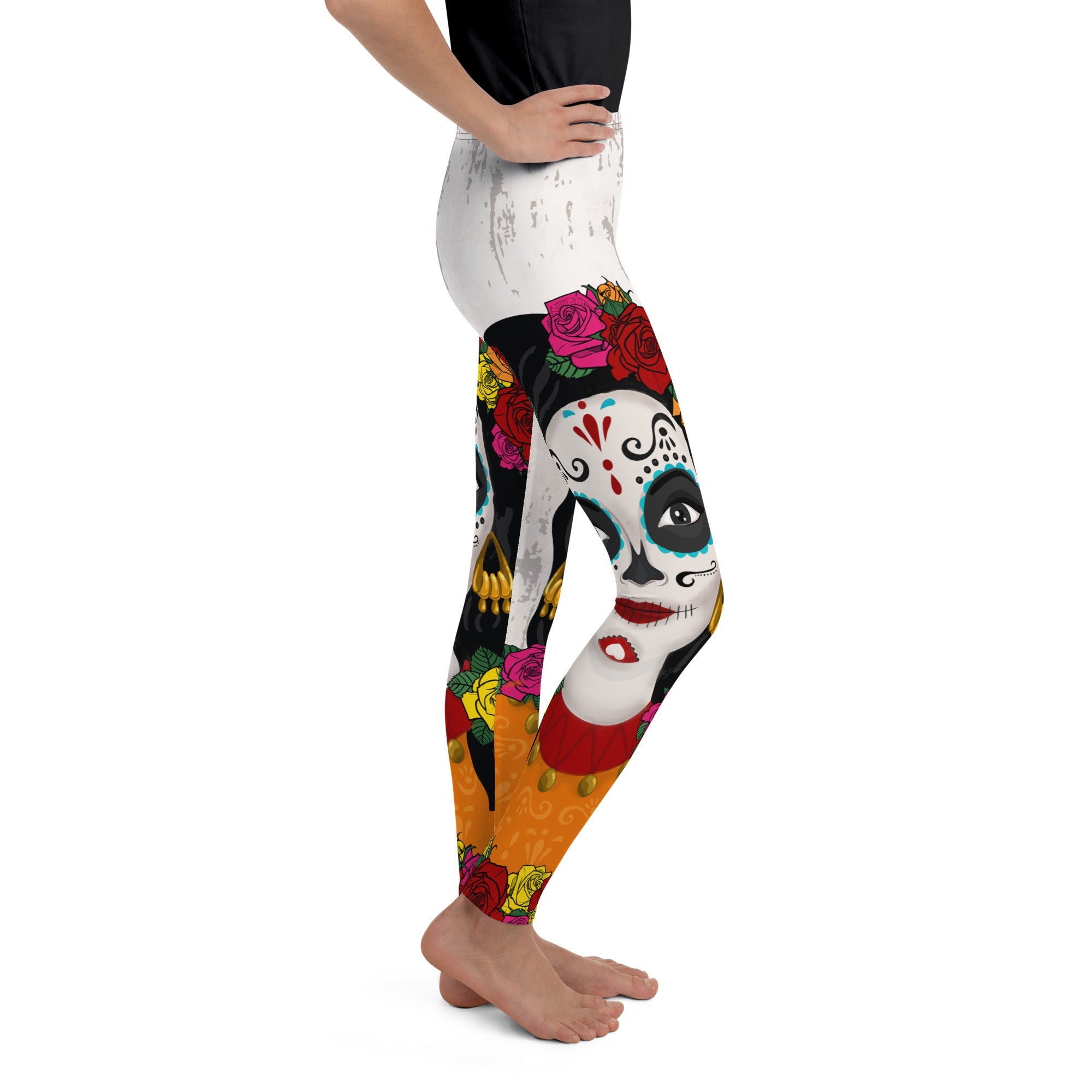 Day of the Dead Print Youth Leggings