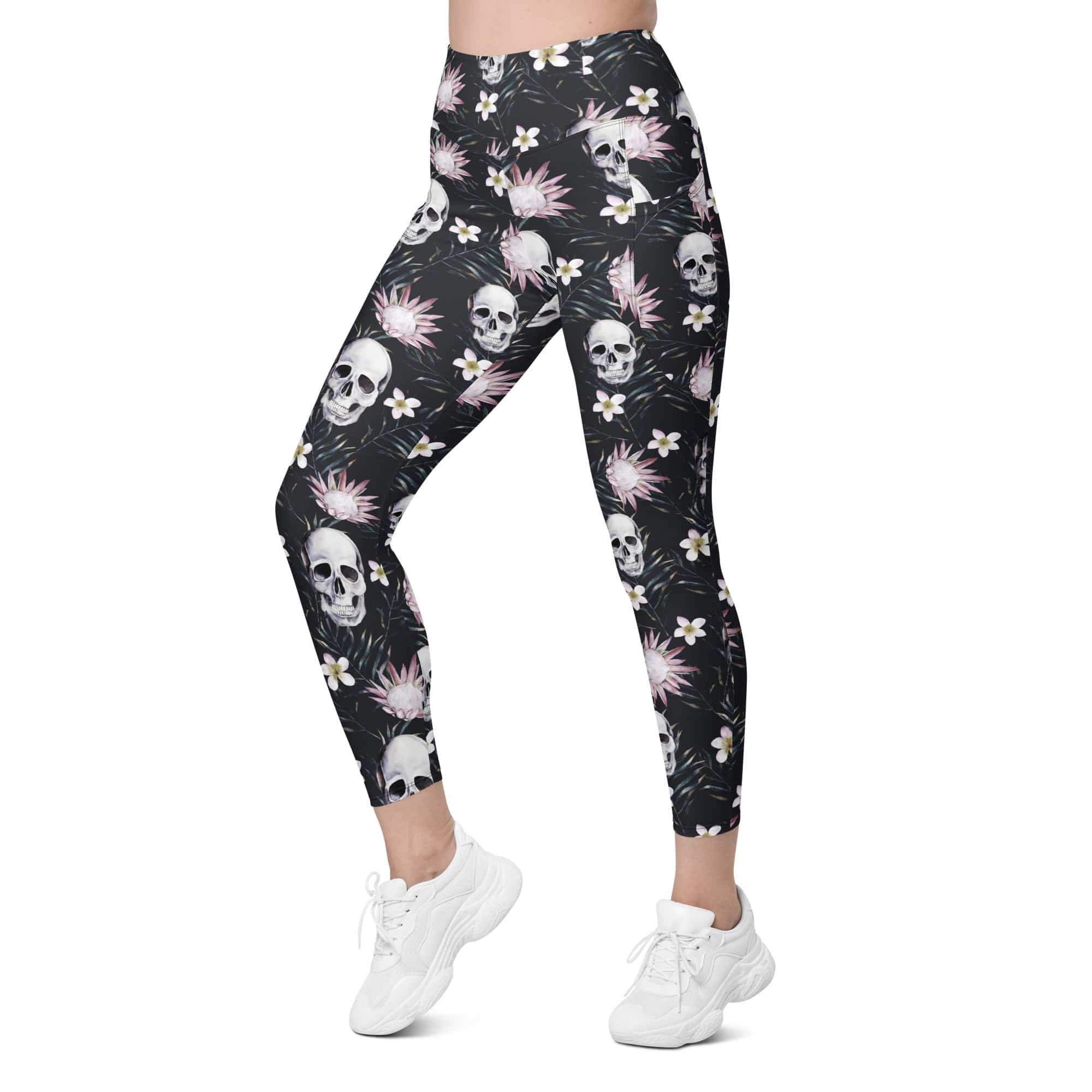 Delicate Skulls Leggings With Pockets