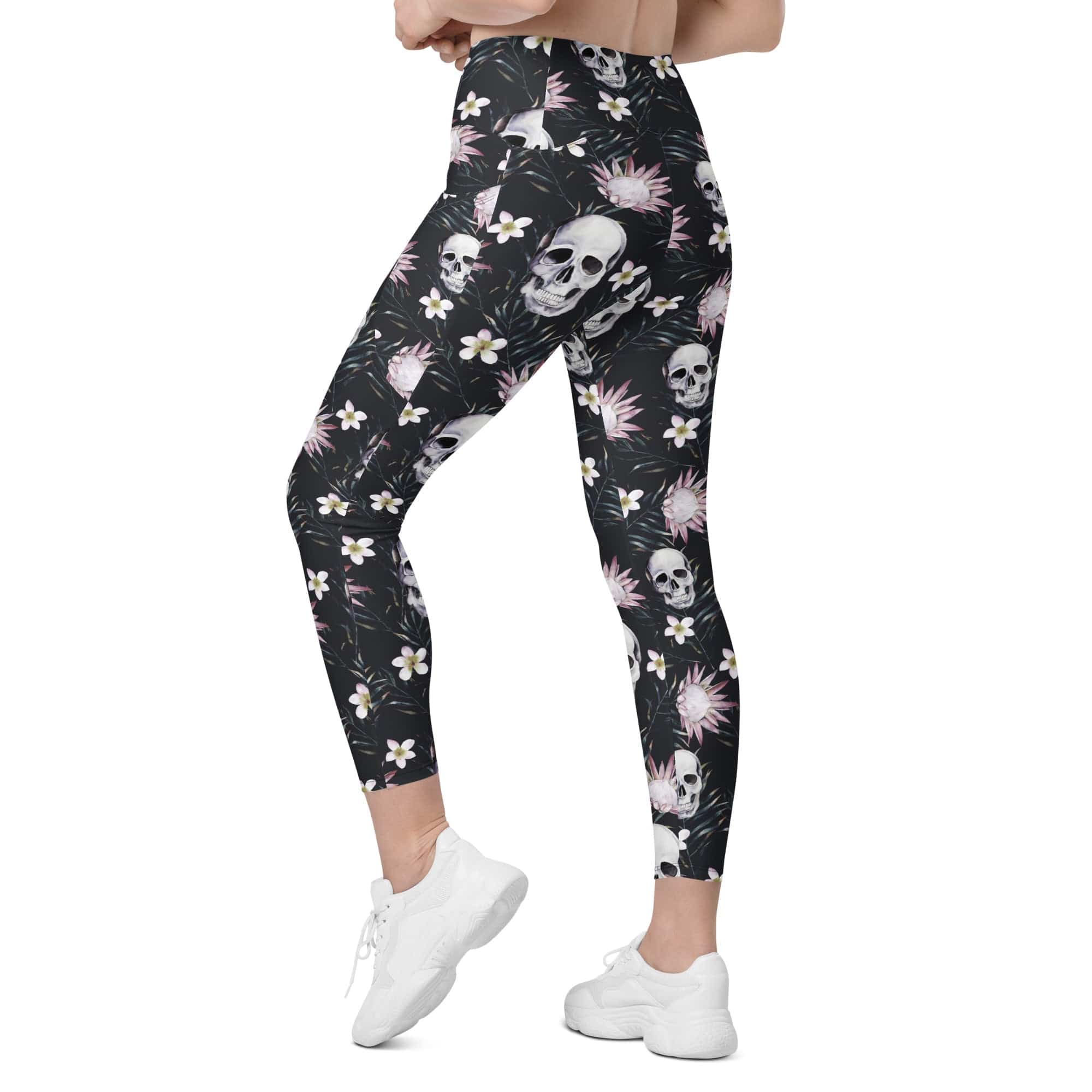 Delicate Skulls Leggings With Pockets