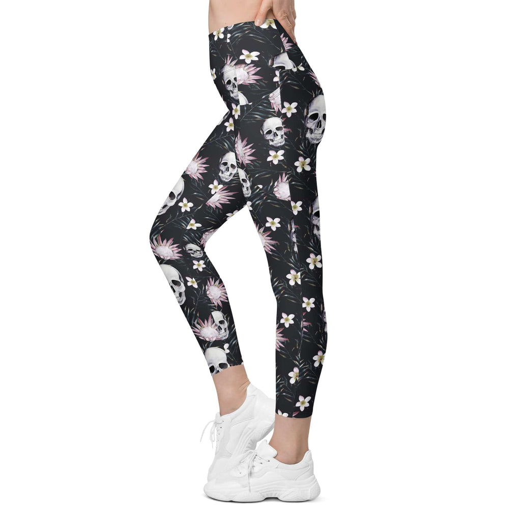 Delicate Skulls Leggings With Pockets