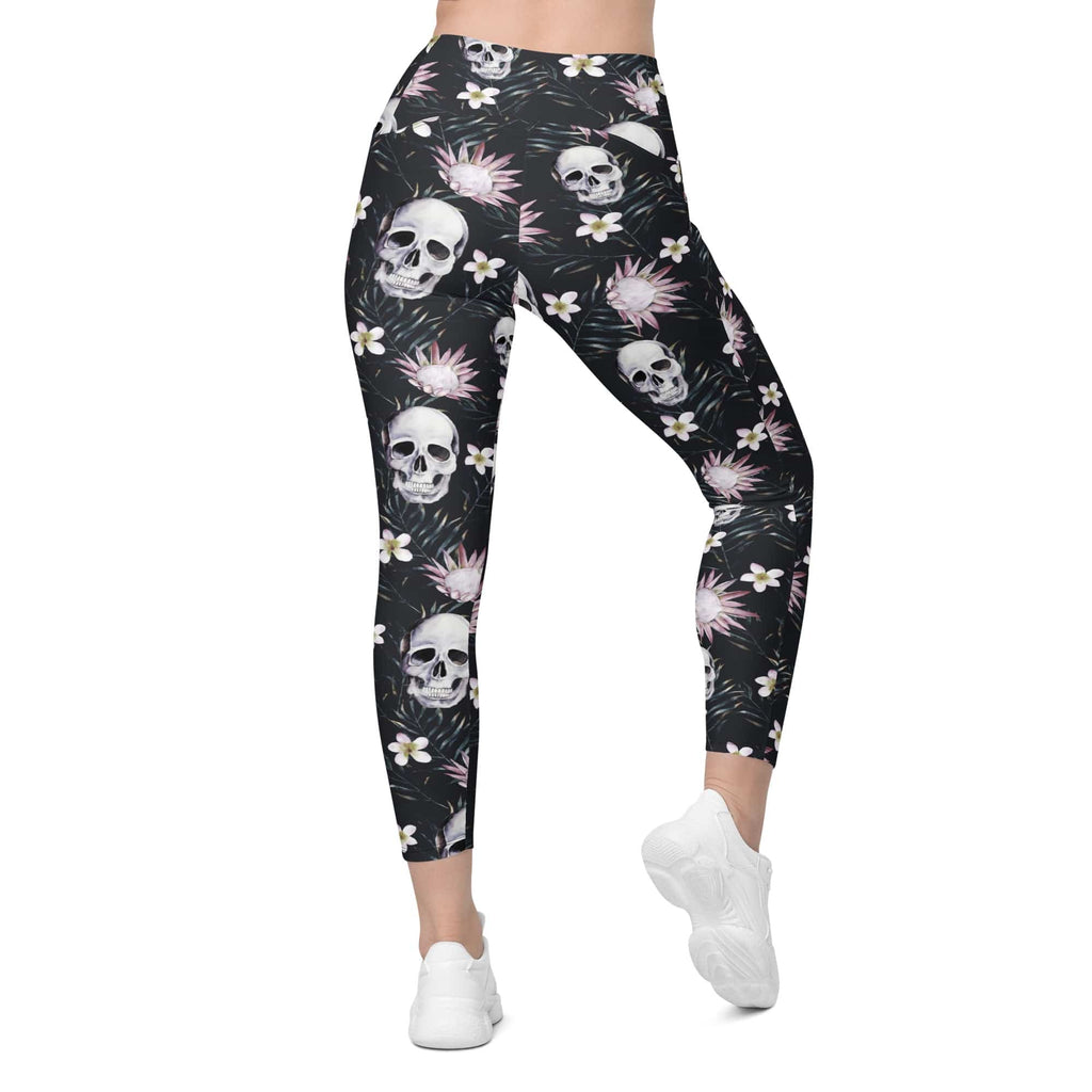 Delicate Skulls Leggings With Pockets