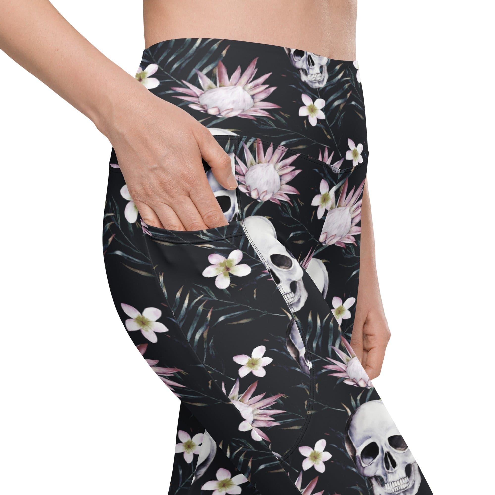 Delicate Skulls Leggings With Pockets