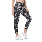 Delicate Skulls Leggings With Pockets
