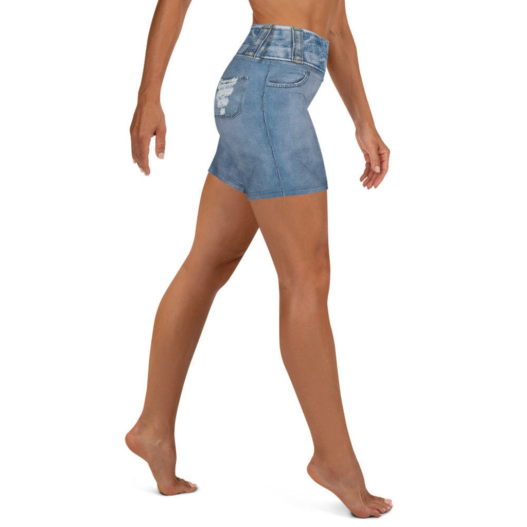 Denim Jeans Yoga Shorts