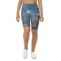 Denim Patch Biker Shorts