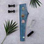 Denim Patch Print Leggings