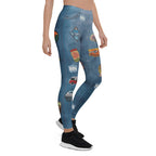 Denim Patch Print Leggings