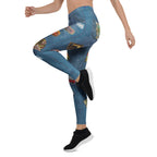 Denim Patch Print Leggings