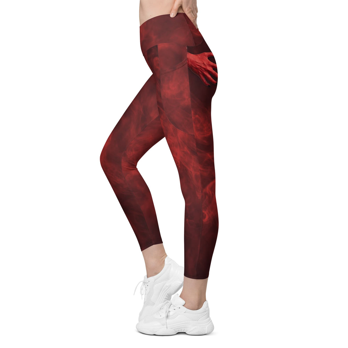 Devil's Grab Crossover Leggings With Pockets