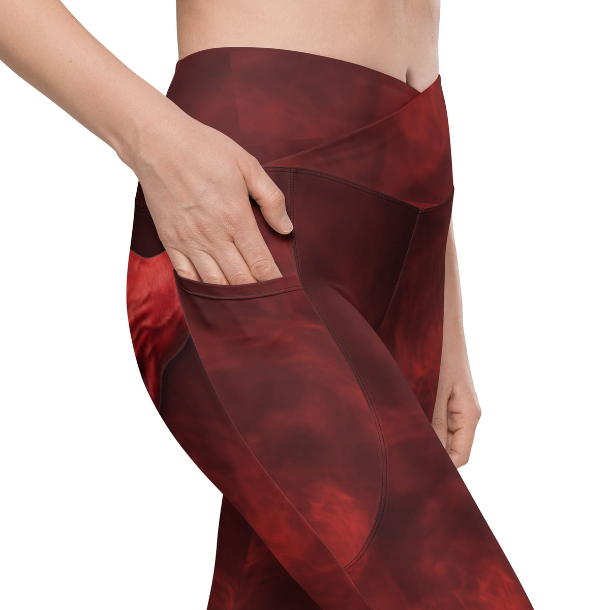 Devil's Grab Crossover Leggings With Pockets