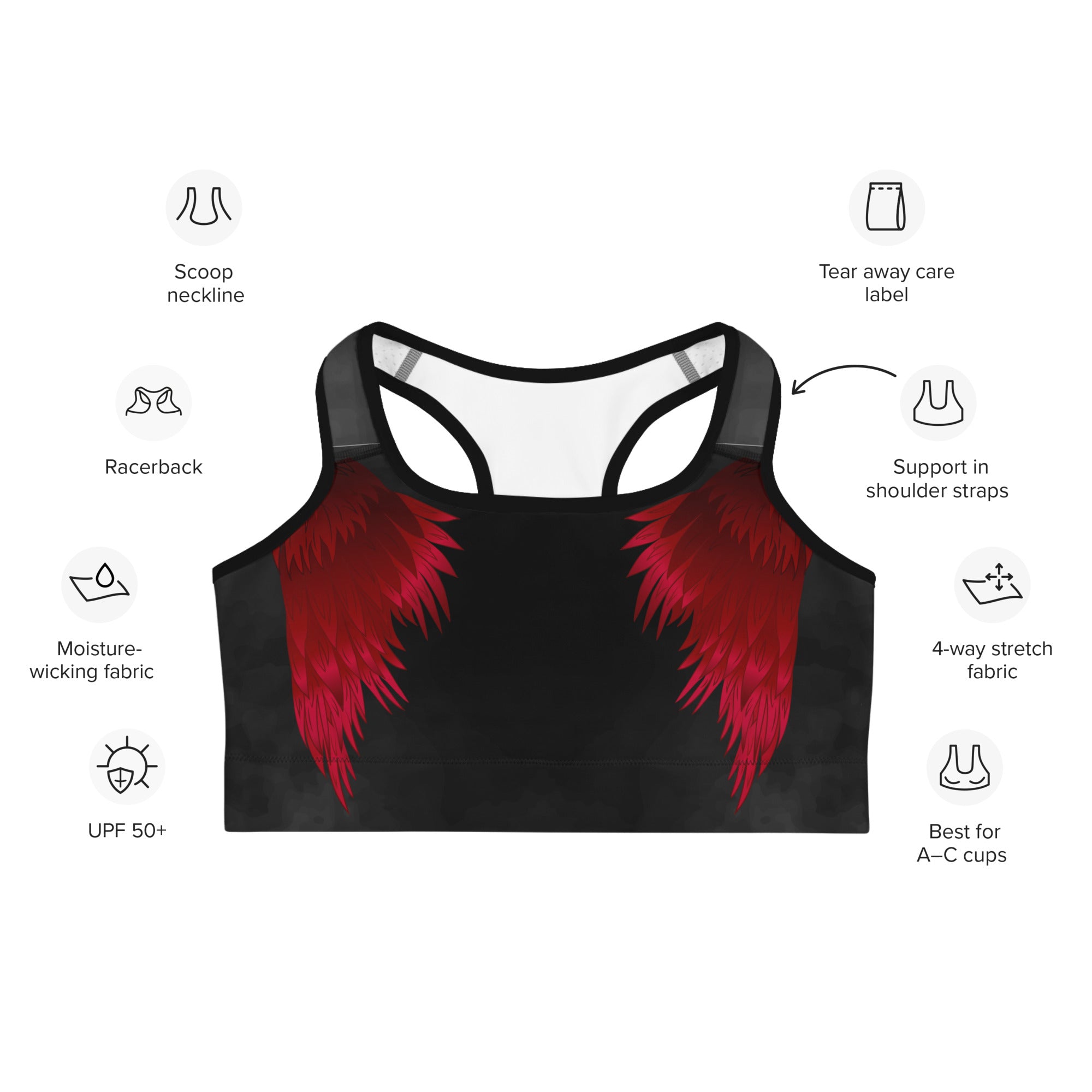 Devil Wings Sports Bra