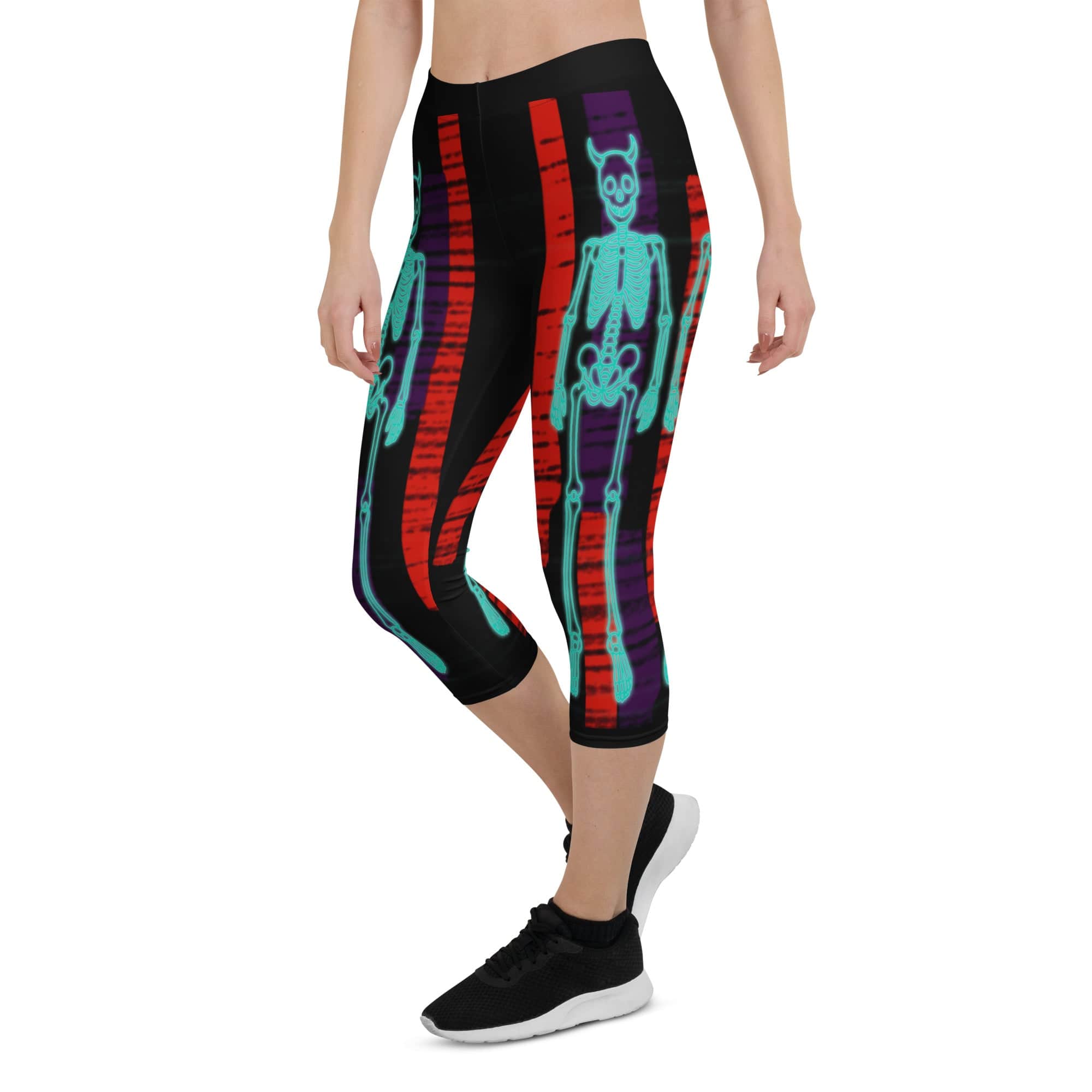 Devilish Halloween Skeletons Capris