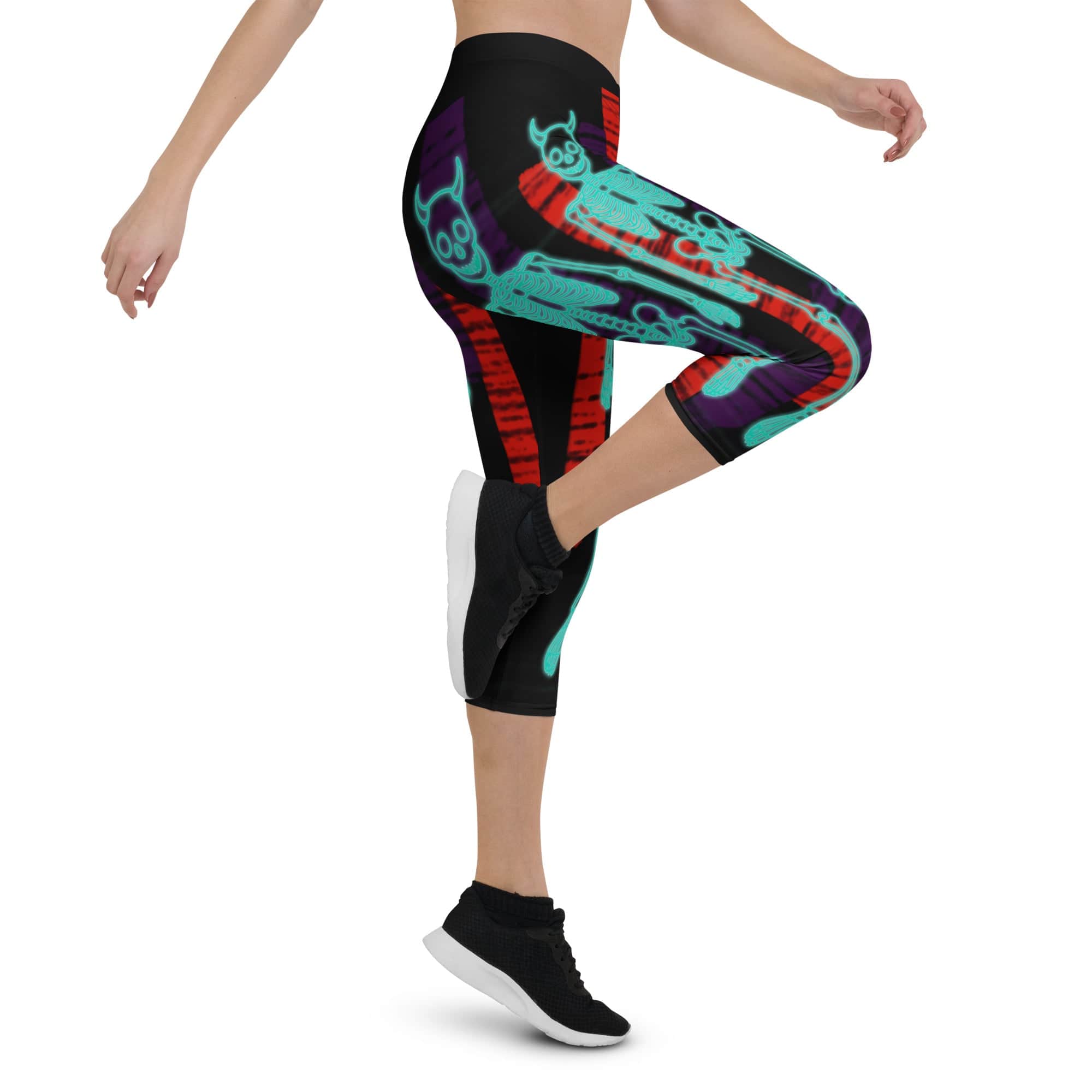 Devilish Halloween Skeletons Capris