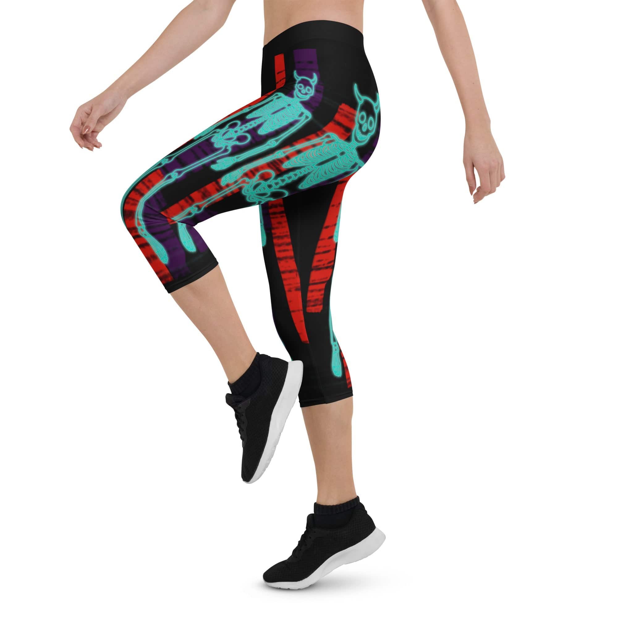 Devilish Halloween Skeletons Capris