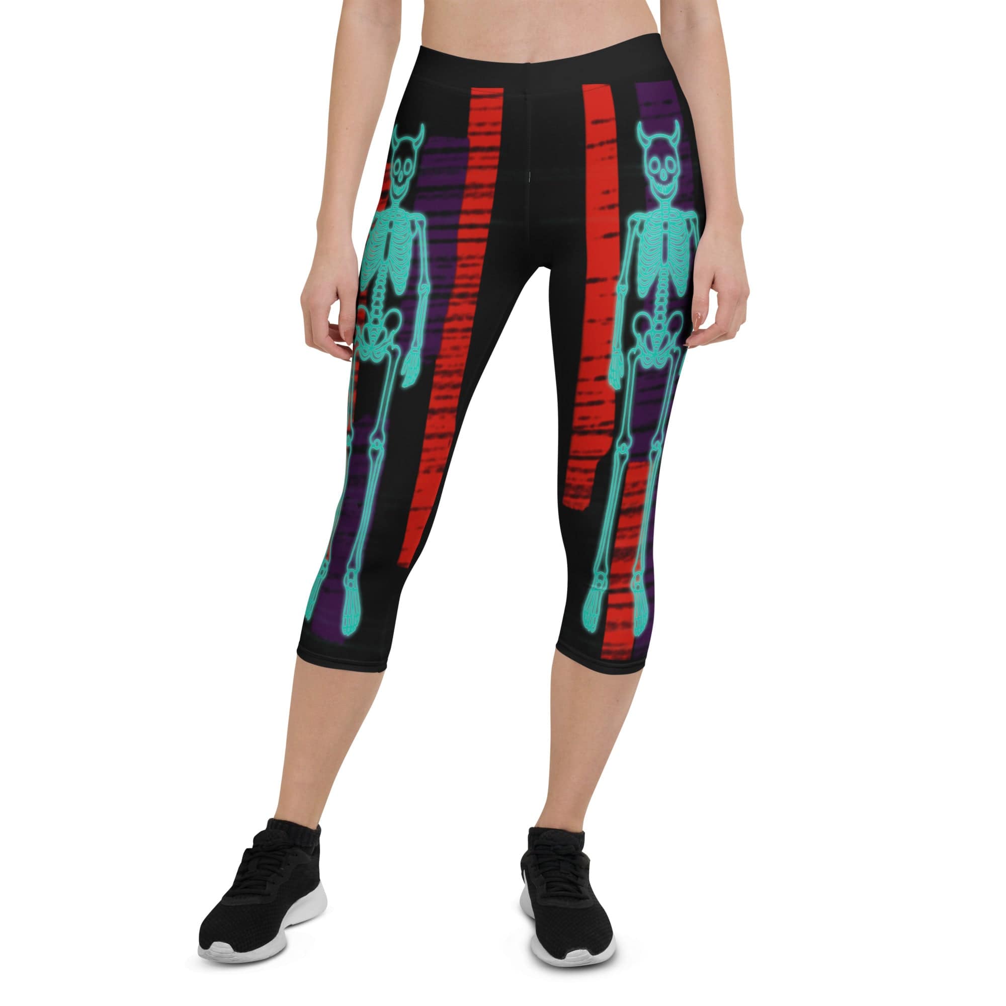 Devilish Halloween Skeletons Capris