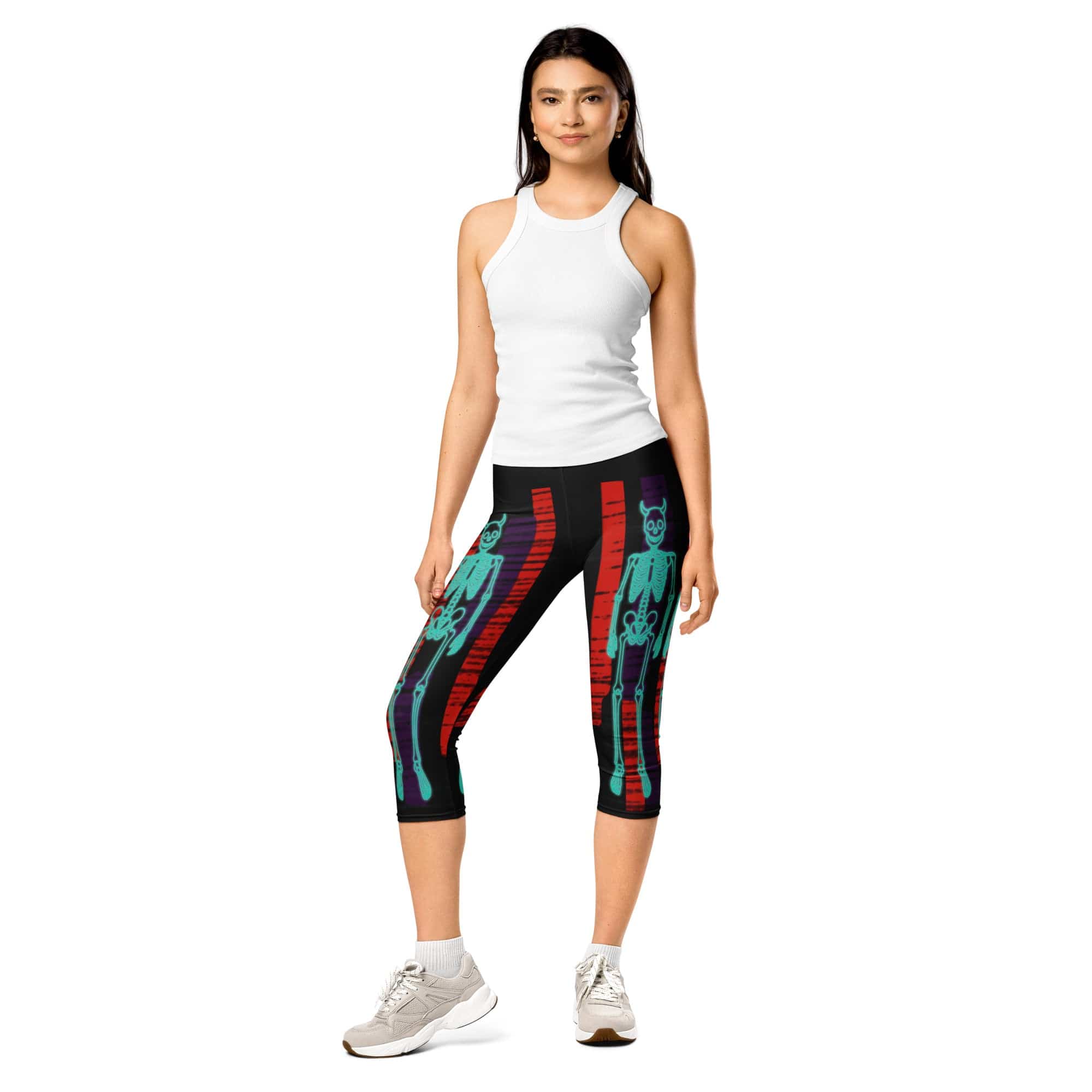 Devilish Halloween Skeletons Capris