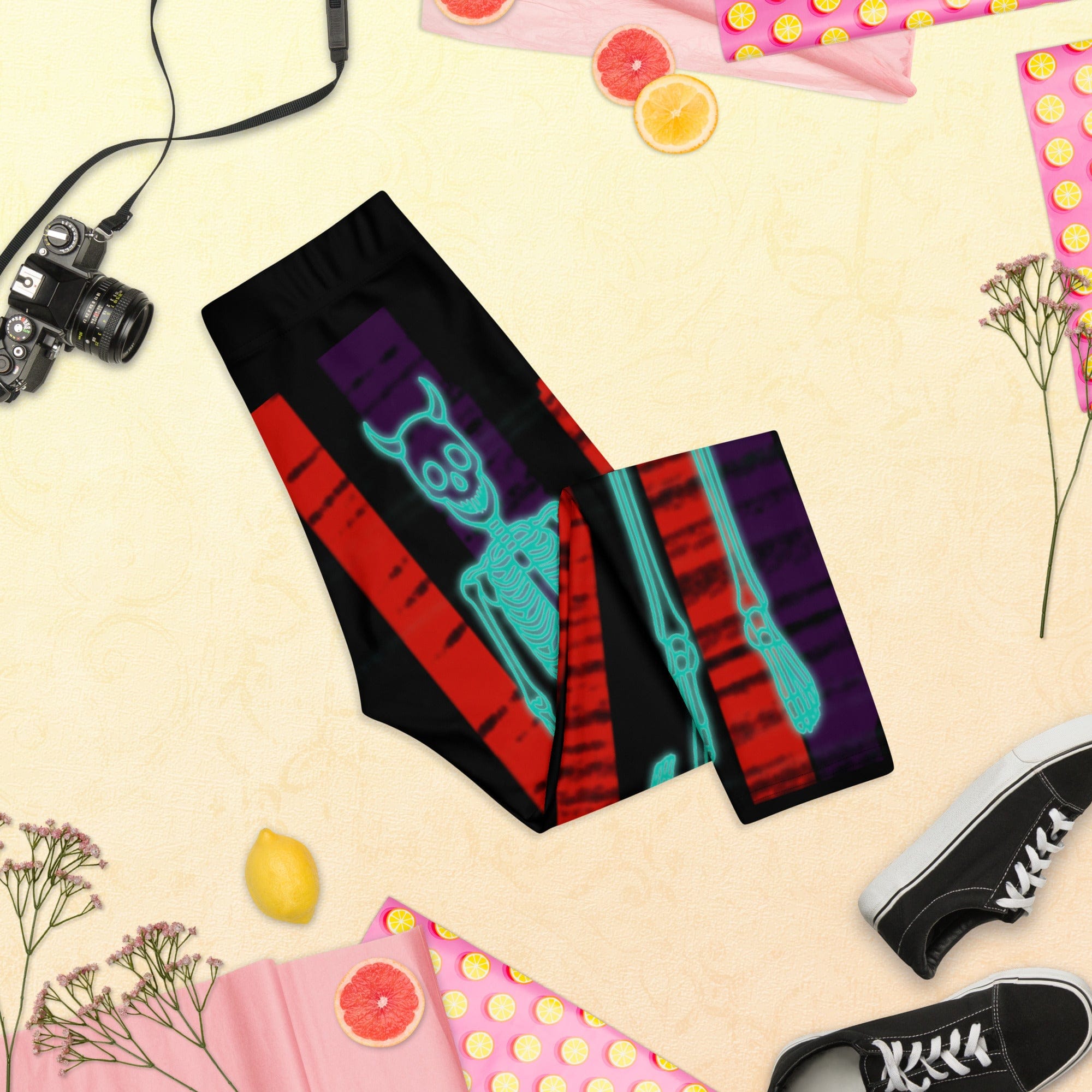 Devilish Halloween Skeletons Capris