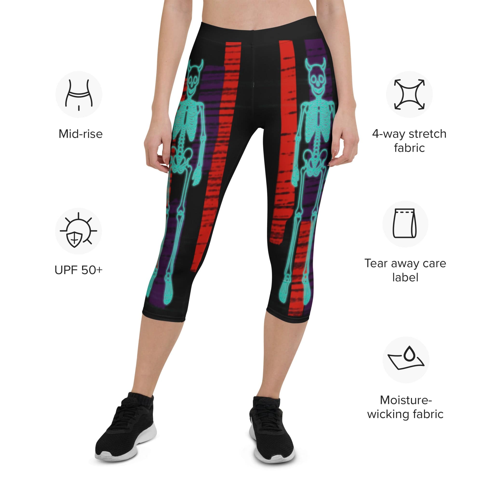 Devilish Halloween Skeletons Capris