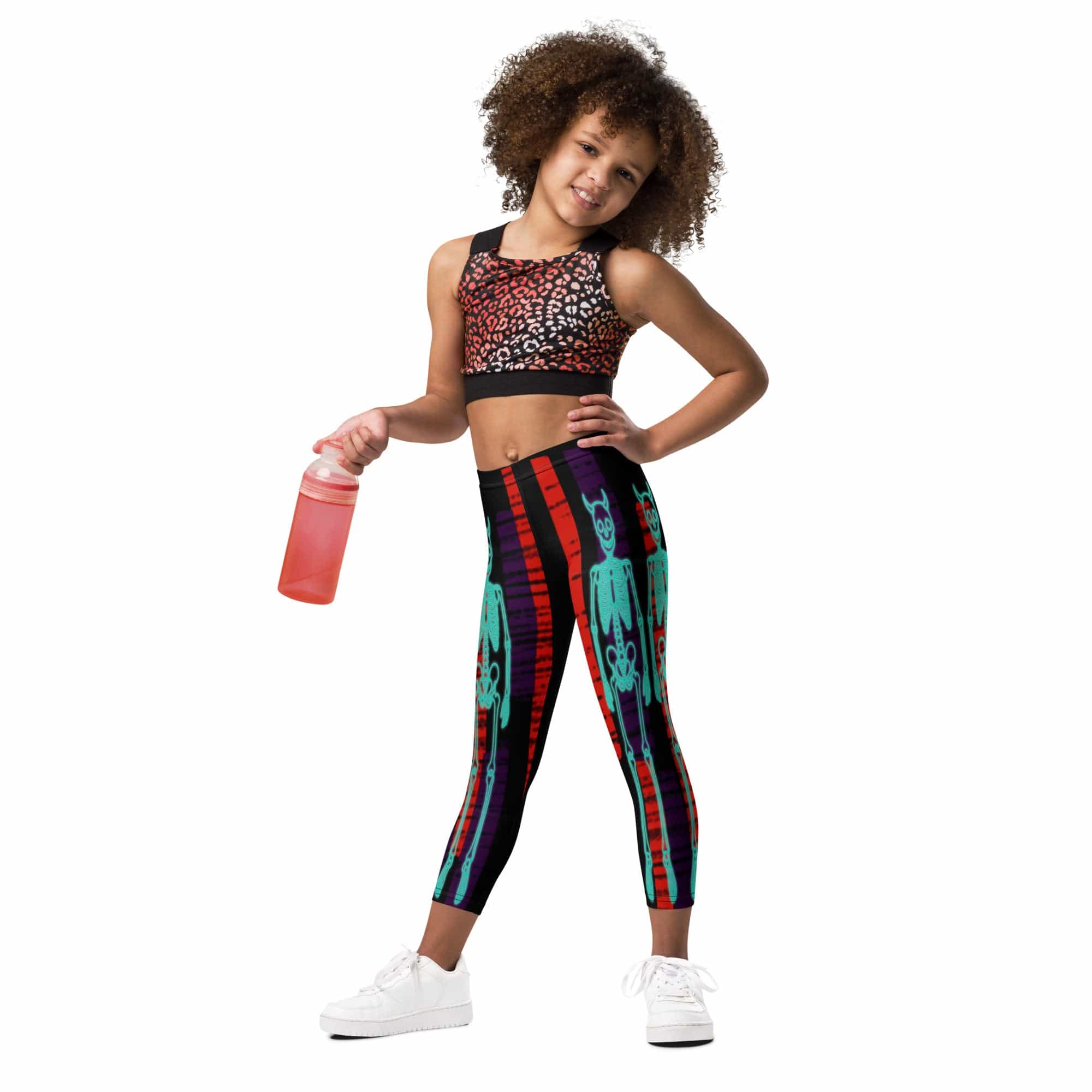 Devilish Halloween Skeletons Kid's Leggings